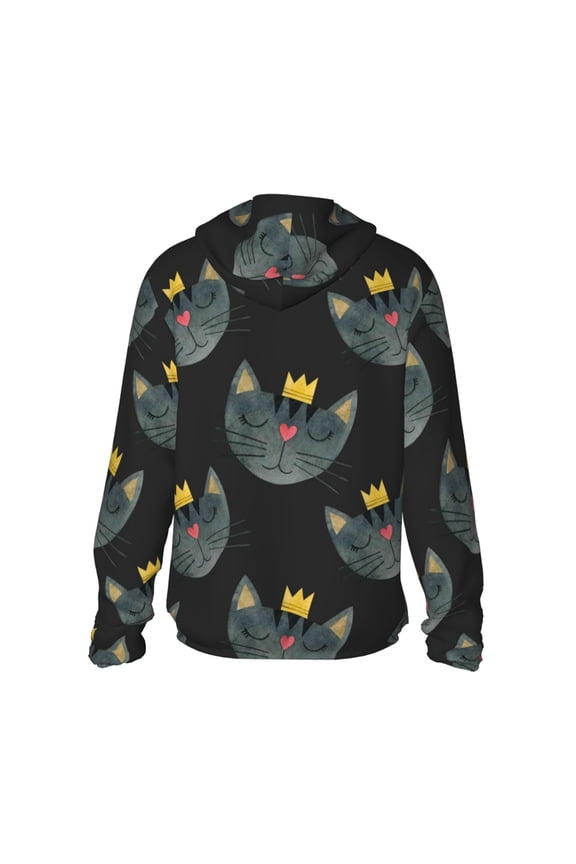 Faces Of The Cat Print Women Men Sun Protection UPF 50+ Jackets Zip Up Long Sleeve Hoodie Hiking Lightweight with Pockets
