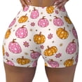 thumbnail image 1 of Kdxio Fall 70s Groovy Hippie 1 Print Workout Shorts for Women Seamless Soft Smooth Gym Yoga Scrunch Active Shorts, 1 of 5