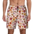 thumbnail image 1 of Kdxio Fall 70s Groovy Hippie Print Men's Swim Trunks with Compression Liner 7 Inch Inseam Quick Dry Swim Shorts, 1 of 5