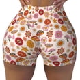 thumbnail image 1 of Kdxio Fall 70s Groovy Hippie Print Workout Shorts for Women Seamless Soft Smooth Gym Yoga Scrunch Active Shorts, 1 of 5