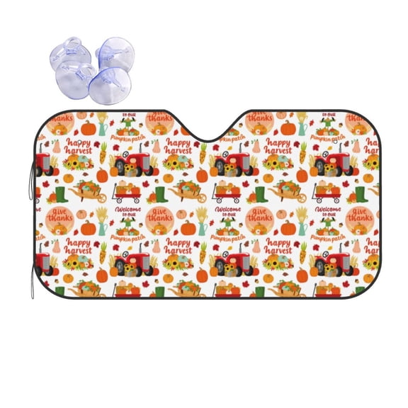 Kdxio Fall Farm Pumpkin Print Front Windshield Sun Shade,Folding Auto Sunshade for Car Truck SUV-Medium