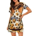 thumbnail image 1 of Kdxio Fall Farmhouse Pumpkins Pattern Womens Short Sleeve Sleepshirt Scoopneck Cute Nightdress Ruffle Comfy Nightgown, 1 of 6