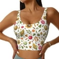 thumbnail image 1 of Kdxio Fall Fruits And Vegetables Print Workout Crop Tank Top for Women Racerback Yoga Tank Tops Athletic Sports Shirts Exercise Undershirts, 1 of 5