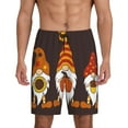 thumbnail image 1 of Kdxio Fall Gnomes Print Mens Sleep Shorts Bottoms Soft Comfy Pajama Wear Pants with Drawstring Pockets, 1 of 5
