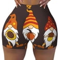 thumbnail image 1 of Kdxio Fall Gnomes Print Workout Shorts for Women Seamless Soft Smooth Gym Yoga Scrunch Active Shorts, 1 of 5