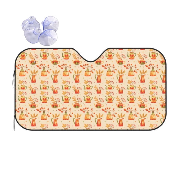 Kdxio Fall Leaves Print Front Windshield Sun Shade,Folding Auto Sunshade for Car Truck SUV-Small