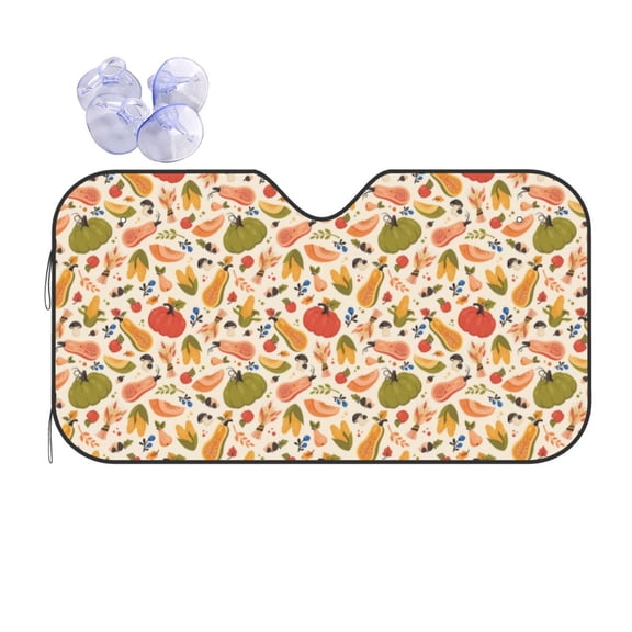 Kdxio Fall Pumpkin Print Front Windshield Sun Shade,Folding Auto Sunshade for Car Truck SUV-Medium