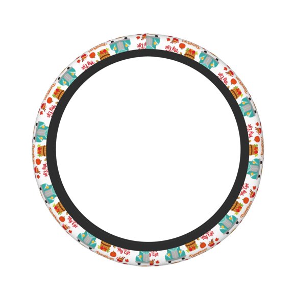 Kdxio Fall Pumpkins Print Elastic Stretch Steering Wheel Cover,Auto Steering Wheel Cover,15 Inch Anti-Slip,Warm in Winter and Cool in Summer,Fit Suvs,Vans Cars,Trucks
