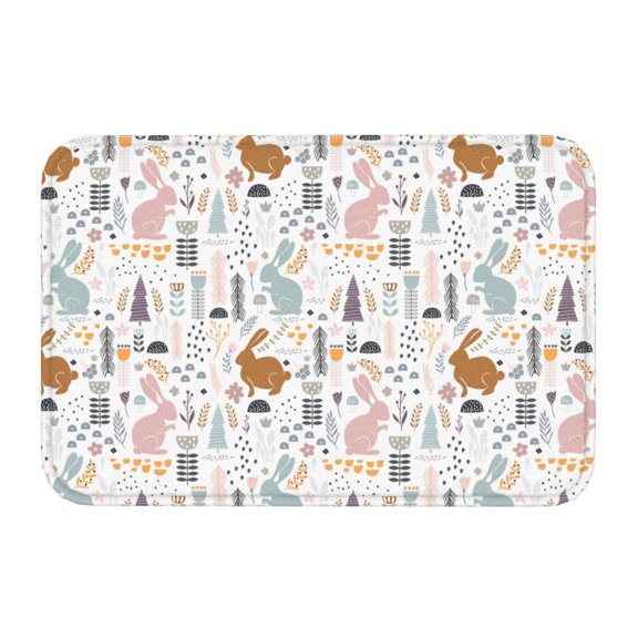 Kdxio Fall Rabbit,16" x 24", Non-Slip Front Door Mats,Outdoor Welcome Mat Washable