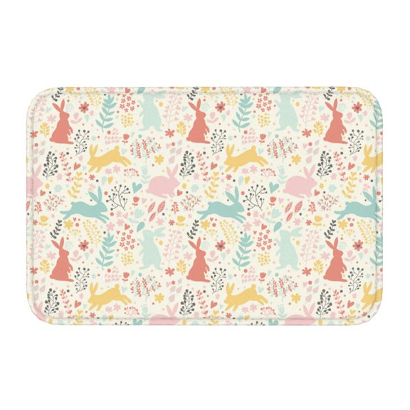 Kdxio Fall Rabbit,16" x 24", Non-Slip Front Door Mats,Outdoor Welcome Mat Washable