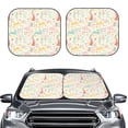 thumbnail image 1 of Kdxio Fall Rabbit Print 2-Piece Sun Shade Front Windshield - Foldable Car Front Window Sunshades for Most Sedans SUV Truck, 1 of 6
