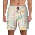 thumbnail image 1 of Kdxio Fall Rabbit Print Men's Swim Trunks with Compression Liner 7 Inch Inseam Quick Dry Swim Shorts, 1 of 7