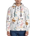 thumbnail image 1 of Kdxio Fall Rabbit Print Mens Casual Hooded Collar Drawstring Hoodies Pullover Sweatshirts Casual Long Sleeve Shirts-X-Large, 1 of 7