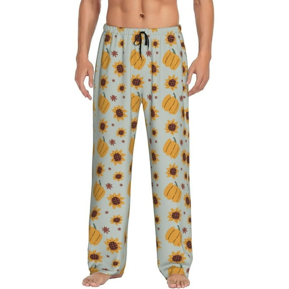 Kdxio Fall Thanksgiving Day Print Men's Sleep Pajama Pant Lounge Pants with Pockets-Medium