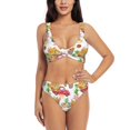 thumbnail image 1 of Kdxio Fall harvest truck pumpkin Print Women's 2 Piece High Waisted Wrap Spaghetti Strap Summer Swimsuit Bikini Set-Small, 1 of 5