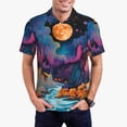 thumbnail image 1 of Kdxio Fantasy Cosmic Landscape Print Men's Short Sleeve Polo Shirt,Midweight Men's Shirt-XX-Large, 1 of 5