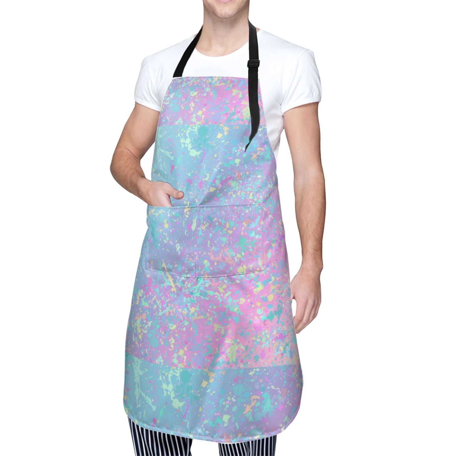 Kdxio Fantasy Gradient Apron with Pockets Adjustable Kitchen Aprons for Men Women Waterproof Aprons for Cooking,Drawing,Crafting, Baking Household Cleaning