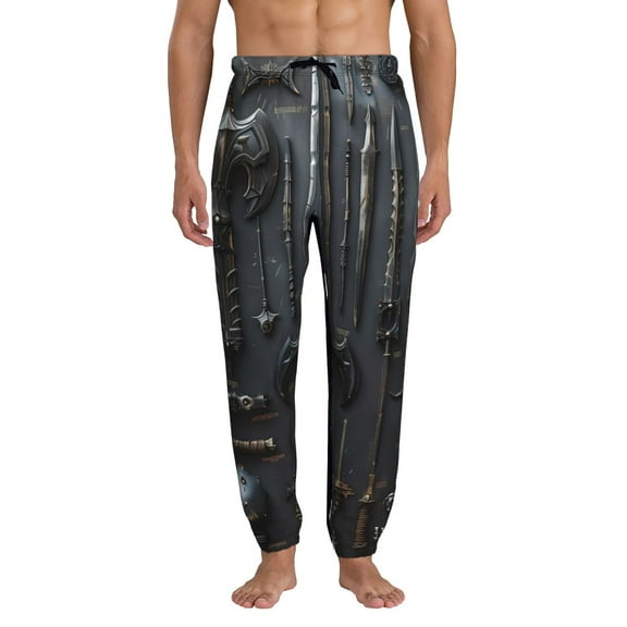 Kdxio Fantasy Medieval Weaponry Pattern Joggers,Sweatpants for Men with Pockets-Medium