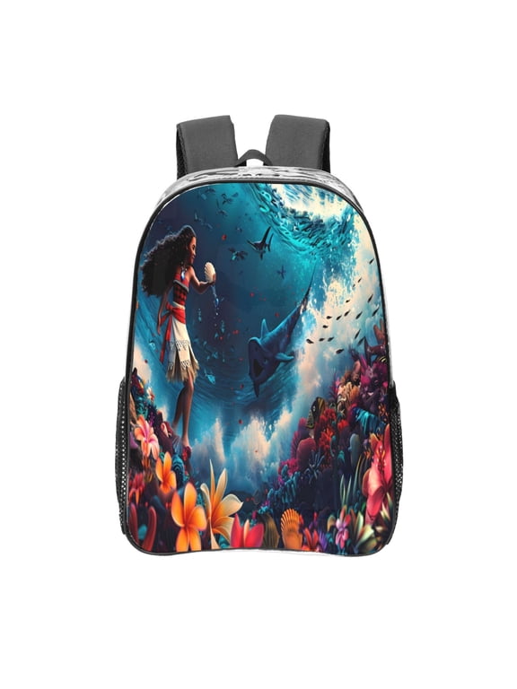 Fantasy Underwater Adventure Clear Backpack, Transparent Bookbag for School for Women Men, Capacity Clear Bag for College, Travel