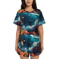 thumbnail image 1 of Kdxio Fantasy Underwater Adventure Print Pajamas Sets for Women Short-Sleeved Pjs with Lounge Shorts Two Piece Sleepwear S-4XL, 1 of 5