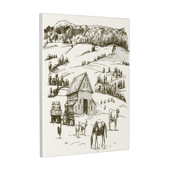 Kdxio Farm Animals 2 Pattern Canvas Wall Art 12x16 Inches - Waterproof HD Print Solid Wood Frame for Living Room & Bathroom,Vertical