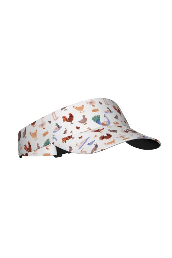 Farm Birds Goose Print Sun Visor Hat Golf Visor Adjustable Velcro Outdoor Sports Cap for Men Women