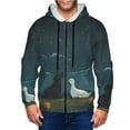 thumbnail image 1 of Kdxio Farm Dog Duck Moonlight Print Men Hoodies Casual Hoodies for Men with Zip Pockets Full Zip Long Sleeve Sweatshirt Sports Hooded Jacket-Small, 1 of 5