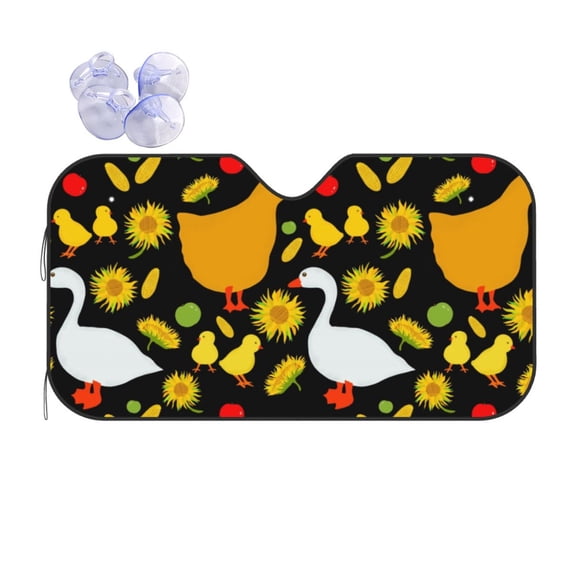 Kdxio Farm Goose Print Front Windshield Sun Shade,Folding Auto Sunshade for Car Truck SUV-Small
