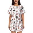 thumbnail image 1 of Kdxio Fashion Print Pajamas Sets for Women Short-Sleeved Pjs with Lounge Shorts Two Piece Sleepwear S-4XL, 1 of 9