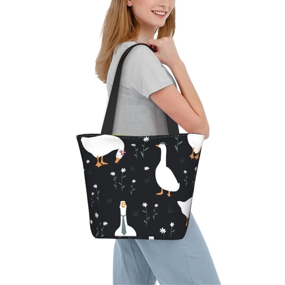 Kdxio Fashionable Goose Women Reusable Grocery Bags Foldable Ripstop,Reusable Shopping Bags for Shopping,Gym,Gift