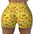 thumbnail image 1 of Kdxio Fast Food 1 Print Workout Shorts for Women Seamless Soft Smooth Gym Yoga Scrunch Active Shorts, 1 of 5