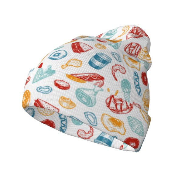 Kdxio Fast Food 2 Winter Beanie for Men Women Beanie Knit Hat Cuffed Cap Beanie Knit Chunky Snow Cap