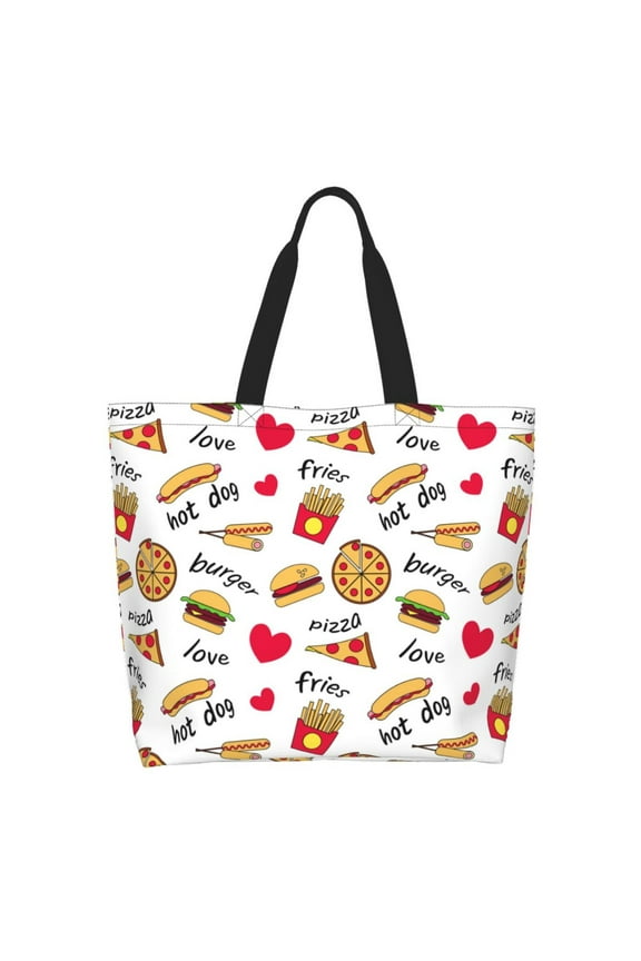 Fast Food Casual Tote Bags Women Big Capacity Shoulder Bag for Women Travel Shoulder Bags Handbags