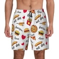 thumbnail image 1 of Kdxio Fast Food Print Men'S Swim Trunks With Compression Liner 7 Inch Inseam Quick Dry Swim Shorts, 1 of 7