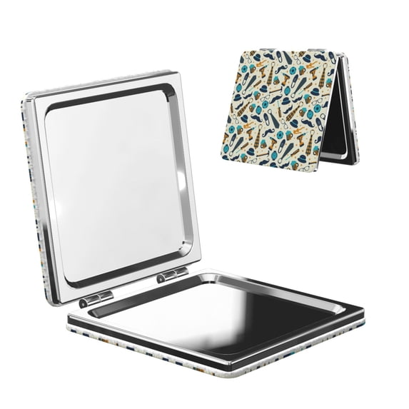 Kdxio Fathers day Pocket Mirror, 1X/2X Travel Makeup Mirror 2-Sided Folding Small Mirror Portable Double-Sided Magnifying Cosmetic Mirror for Gift-Square
