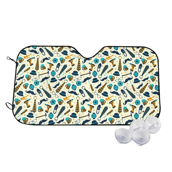 Kdxio Fathers day Print Windshield Sun Shade,UV Rays and Sun Heat Protection,Sunshade for Car Windshield,Car Shade Front Windshield - Medium