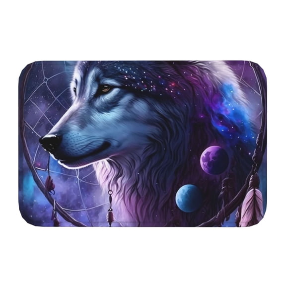 Kdxio Feathered Wolf,16" x 24", Non-Slip Front Door Mats,Outdoor Welcome Mat Washable