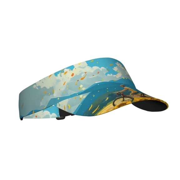 Kdxio Field Bicycle Young Sunflower Print Sun Visor Hat Golf Visor Adjustable Velcro Outdoor Sports Cap for Men Women