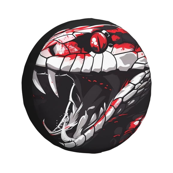 Kdxio Fierce Red Viper Graphic Art for Tire Cover Wheel Protectors Tyre Covers Weatherproof Wheel Covers Universal Fit for Trailer Rv SUV Truck Camper Travel Trailers 16 inch