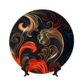 thumbnail image 1 of Kdxio Fiery Floral Pattern Bone China Decorative Plate Ceramic Decorative Plate for Home Office Wall Stand Decorative Plates for Home Bedroom-7in, 1 of 6