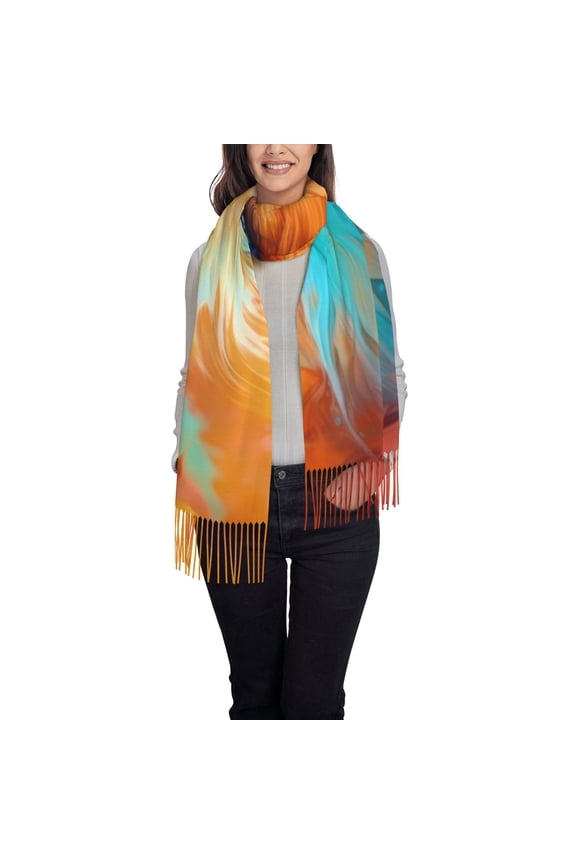 Fiery Red Maple Leaf Fox Women's Scarf Womens Winter Scarf, Fashion Scarfs for Women, Shawls and Wraps, Long Blanket Scarf