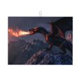 thumbnail image 1 of Kdxio Fire Breathing Dragon Twilight for Dish Drying Mat,24*18 inch Absorbent Dish Drainer Kitchen Counter,Large Size Dish Drying Pad for Countertops,Draining Racks, 1 of 6