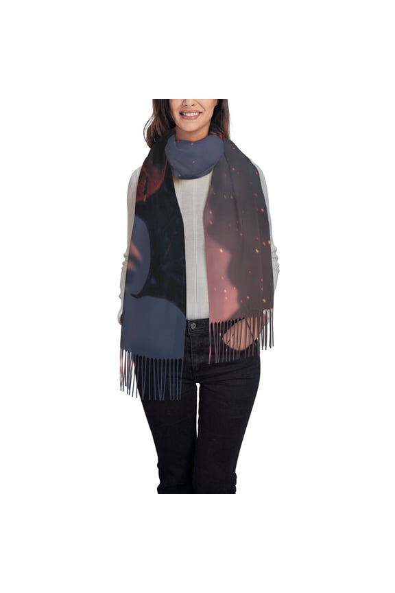 Fire Breathing Dragon Twilight Women's Scarf Womens Winter Scarf, Fashion Scarfs for Women, Shawls and Wraps, Long Blanket Scarf