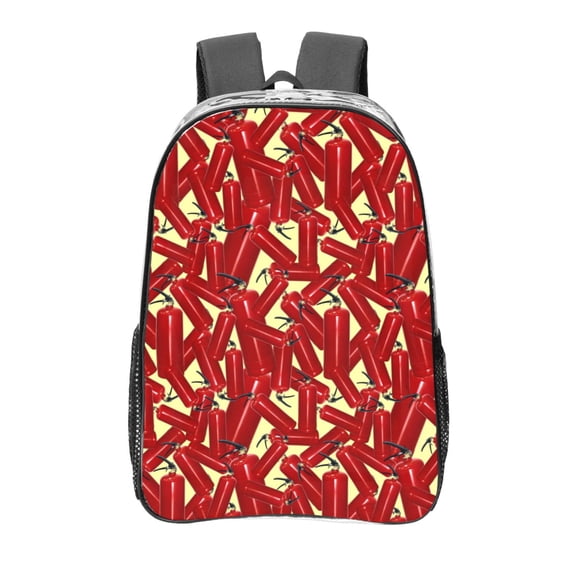 Kdxio Fire Extinguisher Clear Backpack, Transparent Bookbag for School for Women Men, Capacity Clear Bag for College, Travel