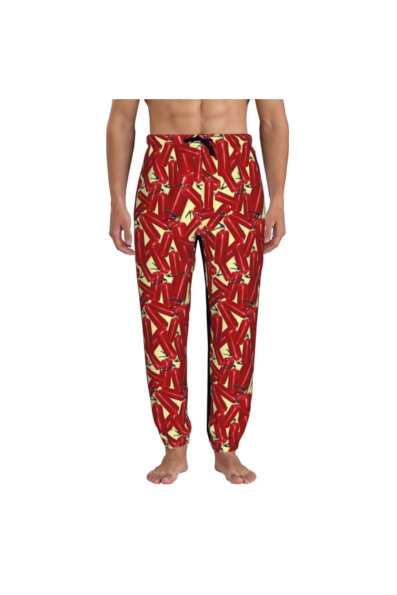Fire Extinguisher Pattern Joggers,Sweatpants for Men with Pockets-Medium