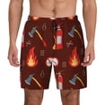 thumbnail image 1 of Kdxio Fire Extinguisher Print Men'S Swim Trunks With Compression Liner 7 Inch Inseam Quick Dry Swim Shorts, 1 of 7