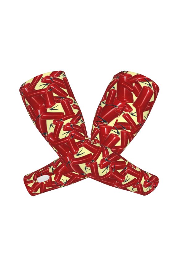 Fire Extinguisher Print UV Sun Protection Arm Sleeves - Tattoo Cover Up - Basketball Arm Sleeve UPF 50 Cooling for Men Women