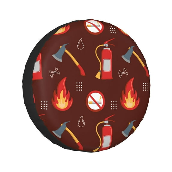 Kdxio Fire Extinguisher for Tire Cover Wheel Protectors Tyre Covers Weatherproof Wheel Covers Universal Fit for Trailer Rv SUV Truck Camper Travel Trailers 15 inch