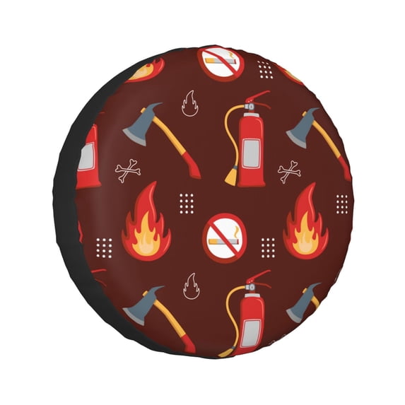 Kdxio Fire Extinguisher for Tire Cover Wheel Protectors Tyre Covers Weatherproof Wheel Covers Universal Fit for Trailer Rv SUV Truck Camper Travel Trailers 17 inch