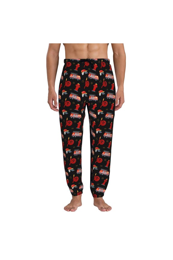 Fire Fighting Pattern Joggers,Sweatpants for Men with Pockets-Medium